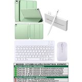 TekNetStore iPad Air 11 M2 M3 M4 Çip Air 4./5./6. Nesil Kılıf Avuç Içi Red Kalem Bluetooth Klavye Mouse Seti - PREMIUM - Açık Yeşil