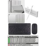TekNetStore iPad Air 11 M2 M3 M4 Çip Air 4./5./6. Nesil Kılıf Avuç Içi Red Kalem Bluetooth Klavye Mouse Seti - PREMIUM - Gri