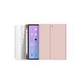 Teknetstore Ipad Air 5. Nesil 10.9 İnç M1 2022 Ile Uyumlu Bluetooth Klavyeli Kılıf, Kalem Bölmeli, Türkçe Klavye, Rose Gold, Pembe Altın