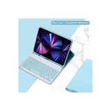 TEKNETSTORE iPad Air 5. Nesil 10.9 inç M1 2022 ile Uyumlu Bluetooth Klavyeli Kılıf, Türkçe Klavye, Mavi