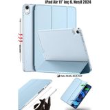 TEKNETSTORE iPad Air 6 11 İnç M2 Çip 2024 Uyumlu Tablet Kılıfı İnce Tasarım Smart Cover Standlı Akıllı Kapak - Gökyüzü Mavisi