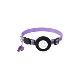 TEKNETSTORE Kedi Tasması Airtag Yuvalı Kilitli Güvenlik Aparatı Airtag Kılıfı ve Zil Boyun Tasması Gps - Mor