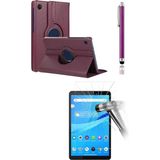 TEKNETSTORE Lenovo Tab M8 TB-8505F 8 Inç ZA5G0100TR 360° Dönerli Tablet Kılıfı 3lü Set - Mor