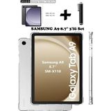 TEKNETSTORE Samsung Galaxy Tab A9 8.7 Inç Tablet Kılıfı Silikon Ekran Koruyucu Dokunmatik Kalem Seti - Şeffaf
