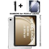 TEKNETSTORE Samsung Galaxy Tab A9 Plus 11 Inç Tablet Kılıfı Silikon Ekran Koruyucu Dokunmatik Kalem Seti