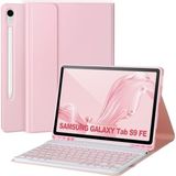 TEKNETSTORE Samsung Galaxy Tab S9 Fe 10.9" Q Türkçe Klavyeli Kılıf Kalem Bölmeli Bluetooth Özellikli Standlı - Pembe