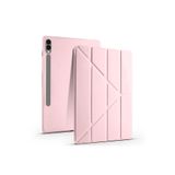 TEKNETSTORE Samsung Galaxy Tab S9 Fe Plus 12.4" ile Uyumlu Kalem Bölmeli Uyku Modlu Silikon Kapak Kılıf, Pembe
