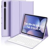 TEKNETSTORE Samsung Galaxy Tab S9 Fe Plus 12.4" Q Türkçe Klavyeli Kılıf Kalem Bölmeli Bluetooth Özellikli Stand - Lavanta