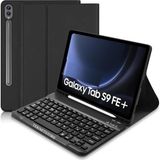 TEKNETSTORE Samsung Galaxy Tab S9 Fe Plus 12.4" Q Türkçe Klavyeli Kılıf Kalem Bölmeli Bluetooth Özellikli Stand - Siyah