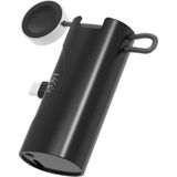 TEKNETSTORE Type-C 20W Hızlı Şarj Soketli Mini Powerbank 5000 mAh Dahili Saat Şarj Kablolu Taşınabilir Batarya - Siyah