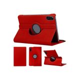 TEKNETSTORE Xiaomi Redmi Pad 2 11 İnç ile Uyumlu 360° Dönebilen Standlı PU Deri Tablet Kılıfı, Kırmızı