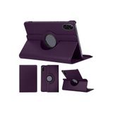 TEKNETSTORE Xiaomi Redmi Pad 2 11 İnç ile Uyumlu 360° Dönebilen Standlı PU Deri Tablet Kılıfı, Mor
