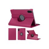 TEKNETSTORE Xiaomi Redmi Pad 2 11 İnç ile Uyumlu 360° Dönebilen Uyku Modlu Standlı PU Deri Tablet Kılıfı, Koyu Pembe