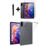 TEKNETSTORE Xiaomi Redmi Pad 2 11 İnç ile Uyumlu Tablet Kılıfı, Silikon Ekran Koruyucu, Dokunmatik Kalem Seti, Şeffaf