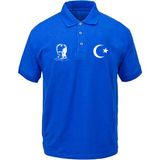 Teknik Atatürk Ay Yıldız Baskılı Polo Yakalı Tişört - Saks Mavisi