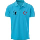 Teknik Atatürk Ay Yıldız Baskılı Polo Yakalı Tişört - Turkuaz