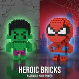 Teknik Durak Marvel Yenilmezler 2'li Set: Hulk & Spider-Man Mikro Blok LEGO Seti - 3D Puzzle Figürler - Eğitici Hobi Oyuncak Paketi