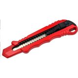 Teknik Durak Metal Gövdeli Geniş Maket Bıçağı Kırmızı 18MM Otomatik Kilitli - Turuncu