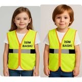 Teknik Fermuarlı Reflektörlü Mühendis Yeleği - Yeşil - 8 - 9 Yaş