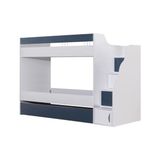Teknik Genç Odası Beyaz Mavi Yavrulu Ranza - Beyaz - Mavi - 90 x 190 cm