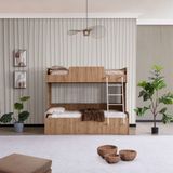 Teknik Genç Odası Compact Cadiz Ranza Üst 90*200-ALT 120*200 - 90 x 200 cm - Açık Kahverengi