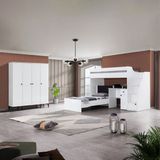 Teknik Genç Odası White 4lü Ranza Set - Beyaz - 90 x 190 cm