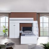 Teknik Genç Odası White Ranza Karyola Dolap - Beyaz - 90 x 190 cm