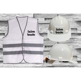 Teknik Ikaz Yeleği Seti (Isim Baskılı ) - Beyaz