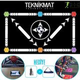 Teknik Mat Premium 160 Futbol Eğitim Videosu Siyah Beyaz - Ömür Boyu - Kaydirmaz Çorap - Futbol Mati Hediyeli - 90x60