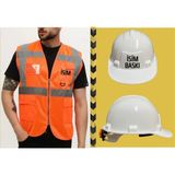 Teknik Mühendis Yeleği Seti (Isim Baskılı ) - Turuncu - XL