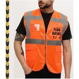 Teknik Mühendis Yeleği Seti (Isim Baskılı ) - Turuncu