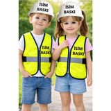 Teknik Reflektörlü Çocuk Mühendis Yeleği Seti ( isim baskılı )