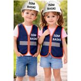 Teknik Reflektörlü Çocuk Mühendis Yeleği Seti - Lacivert