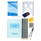 Teknik Resim Seti 13 Parça 1 Paket Teknik Resim Defteri Gönye Dereceli Kalem Metal Pergel Silgi Kalemtraş Hamur Silgi At