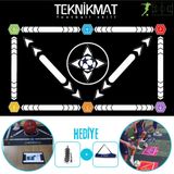 TEKNİKMAT Futbol Matı Ve 160 PRO FUTBOL Eğitim Video Programı SİYAH BEYAZ MAT (KAYDIRMAZ ÇORAP HEDİYELİ)