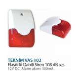 Teknim Vas 103 Flaşörlü Dahili Siren - Beyaz