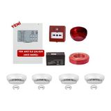 Teknim Yangın Alarm Sistemi Seti 4 Lü Kablo Dahil