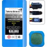 Tekno Bravo (Midea M3 Uyumlu) 2900MAH 41,76WH Robot Süpürge Yedek Bataryası