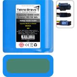 Tekno Bravo (Midea M9 Uyumlu) 6400MAH 92,16WH Robot Süpürge Yedek Bataryası