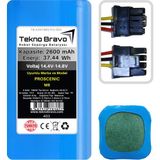 Tekno Bravo (Proscenic M8 Uyumlu) 2600MAH 37,44WH Robot Süpürge Yedek Bataryası