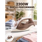 tekno Buharlı Ütü 2200W Kireç Önleyici Self Clean Damlatmaz Kahverengi 2026