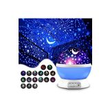 TEKNO Dönen Projeksiyon Led Işıklı Ay Yıldızlı Gece Lambası Çocuk,Bebek,Genç Odası ve Hediyelik
