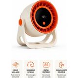 Tekno Drone 199 Kademeli Şarjlı Mini Turbo Vantilatör Dijital Ekranlı Güçlü Hava Akışlı Masaüstü Fan 1200 Mah - Turuncu