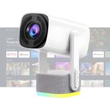 Tekno Drone Powerbanklı Android Taşınabilir Projeksiyon Wifi ve 4K Destekli Rgb LED Akıllı Sinema Projektör - Beyaz