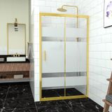 Tekno Duş Gold Capello 6mm Kumlama Cam 1 Sabit 1 Sürgü İki Duvar Arası Duşakabin Gold