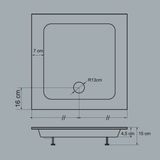 Tekno Duş Sistemleri Kare Panelli Duş Teknesi H:15 Sifon Hediyeli - 90x90