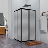 Tekno Duş Sistemleri Siyah Kare Duşakabin 100X100 cm H:180 Alüminyum Malzeme ile Plastik Mika Cam Özellikli - 100X100CM