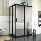 Tekno Duşakabin Black Rigel 6 mm Reflekte Cam Dikdörgen 100x140 cm Duşakabin