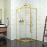 Tekno Duşakabin Gold Orion 6 mm Şeffaf Cam Oval 80x80 cm Duşakabin