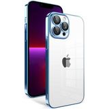 Tekno Grup Apple iPhone 13 Pro Kılıf Kamera Korumalı Renkli Çerçeveli Garaj Kapak-Mavi Açık - Açık Mavi